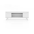 Designed To Furnish Baxter Mid-Century-Modern TV Stand with 4 Shelves in White, 23.03 x 62.99 x 14.17 in. DE2616419